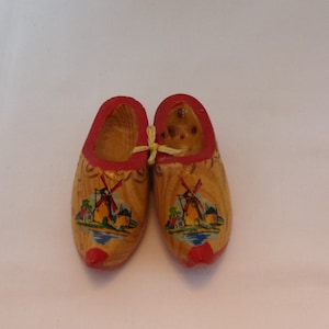 Vintage Scandinavian Wooden Gnome Shoes 6 Inches Wooden Doll Shoes