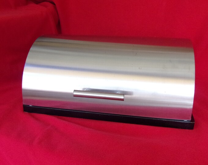 Bread Box Roll Top Counter Kitchen Storage Organizer Vintage Retro