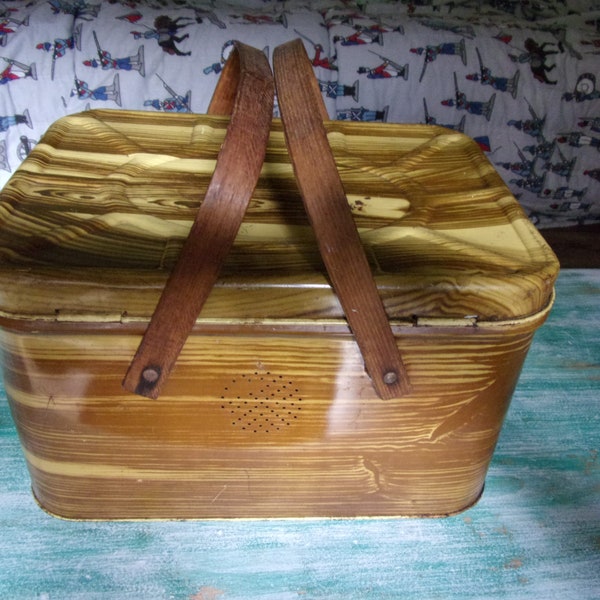 Tin Picnic Basket Etsy