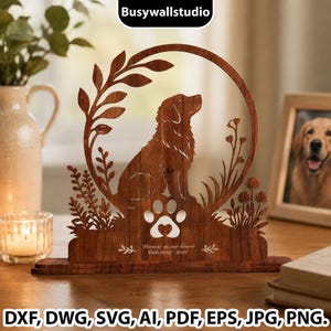 Dog Memorial Laser Cut File, Dog Remembrance Sign, Pet Loss Memorial Decor, Dog Svg, Pet Memorial SVG, Dog Memorial DXF, (Digital download)