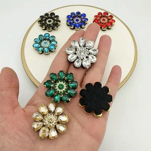 10PCS Handmade Beaded Flower Appliques, Rhinestone & Sequin Sew On Patches for Clothing, Dresses, Bags and DIY Craft Decoration