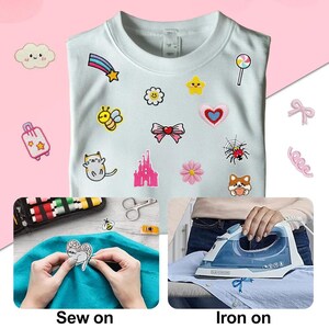 50PCS 100PCS Assorted Embroidery Iron On Sew On Patches DIY Applique for Clothes Hats Jeans Bags
