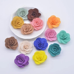 20 apliques de flores de rosa de malla 3D, adornos florales para coser en pinzas para el cabello, sombreros, zapatos, ropa y manualidades.
