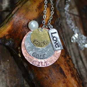 Mixed Metal Necklace ~ Personalized ~ Hand-Stamped