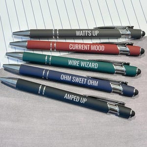 Coffret de stylos pour électricien, cadeau pour apprenti, stylos à stylet gravés au laser