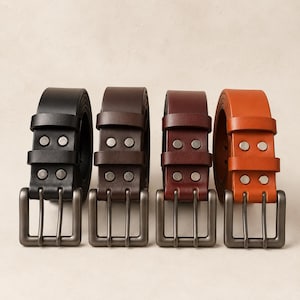 40 mm Estlandse leren riem met dubbele gesp, op maat gemaakt