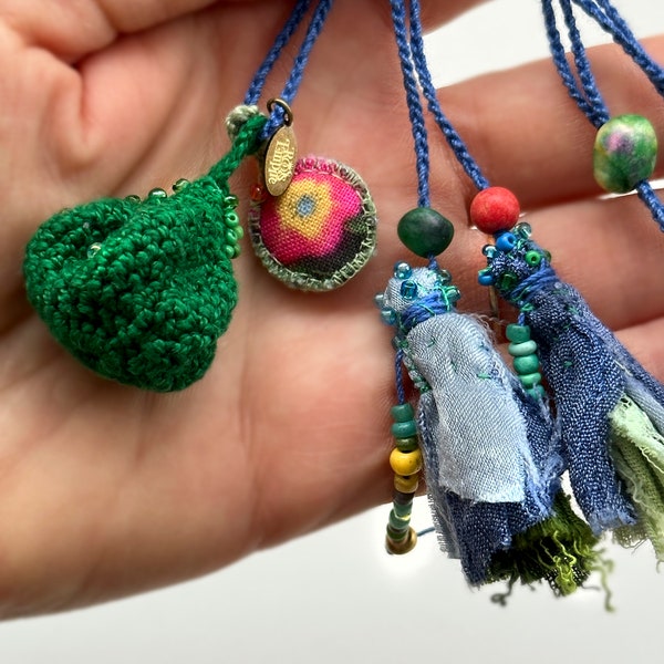 Handmade Summer Green Crochet Necklace
