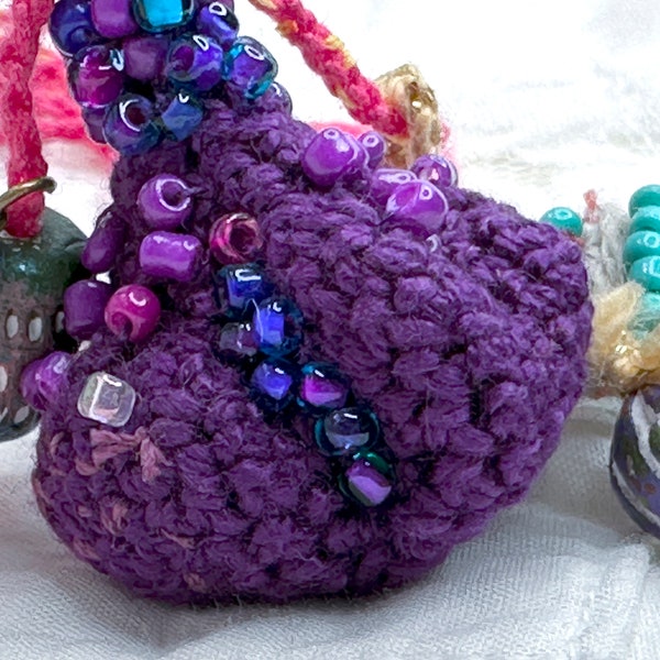 Handmade grape lollipop crochet Necklace