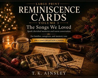 Tarjetas de reminiscencia musical en letra grande, recordatorios para personas con demencia (PDF)