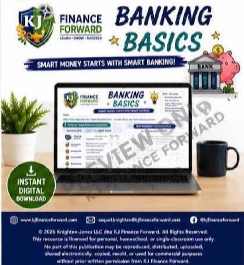 High School Financial Literacy Worksheets – Banking Basics, Savings ...