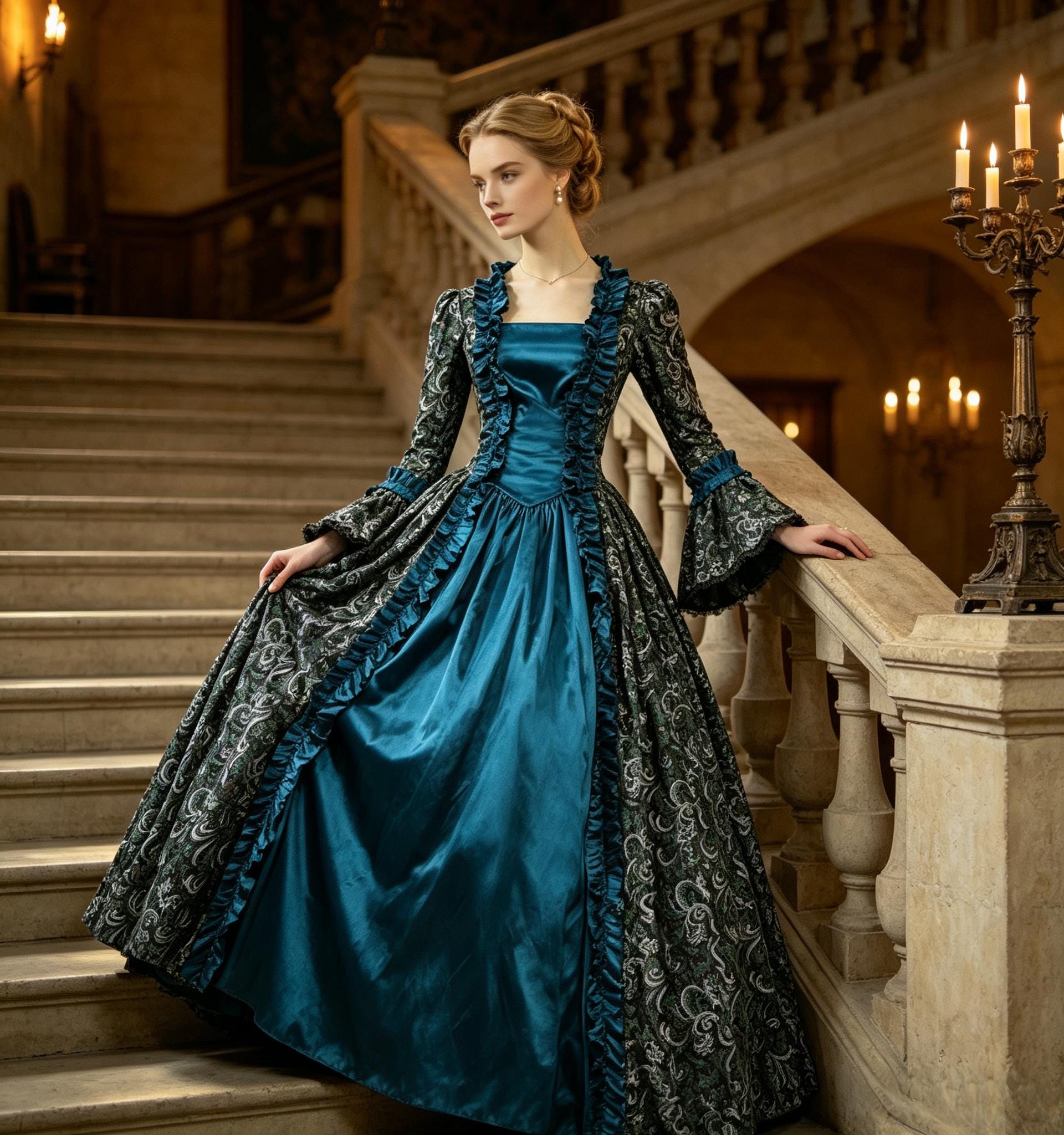 prom dresses blue sparkles Off-the-Shoulder Long Dress with Glitterss French Blue / 16 Garment Bag - Free color:Grape Sleeveless 6 Lucy In The Sky