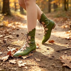 Walker Shoes Green VTG Lace Up Boots Forest Outdoor Gorpcore Granola Walker Men main image 2