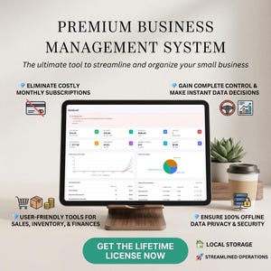 Plantilla de software para sistema de gestión de pequeñas empresas POS minimalista y moderno, panel de control de seguimiento de inventario, análisis e informes financieros.