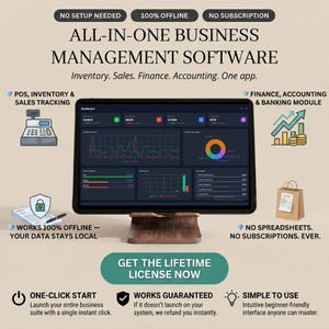 All In One Business Management System Template Small Business ERP Software Modern Inventory Sales Finance Accounting Banking Offline POS Mac