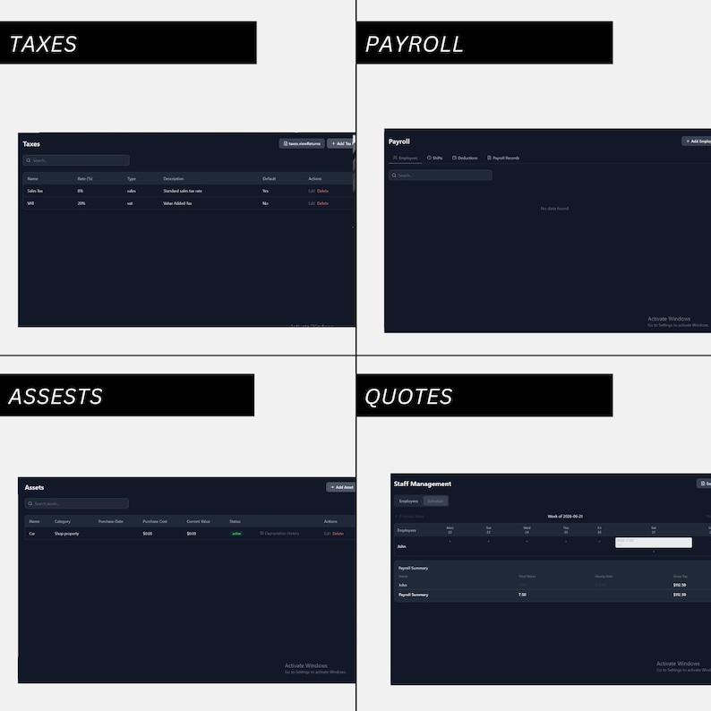 All in One Business Management System Template Small Business ERP ...