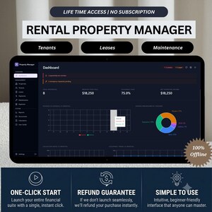 Rental Property Management Software Template Landlord Desktop App No Subscription Offline Tracker Digital Real Estate Investor Financial