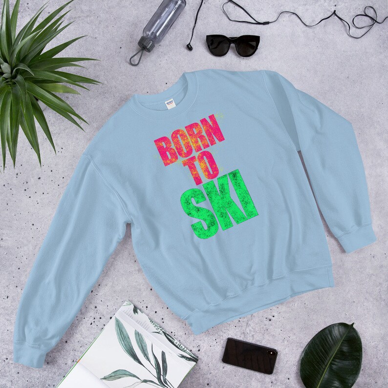Ski Sweatshirt Ski Gift Vintage Sweater Skiing Sweatshirt Whiteface Retro Ski Unisex Crewneck Skier Gift Born To Ski