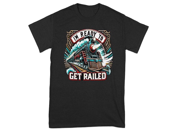 T-shirt Unisexe Gildan Motif "One Track Mind" Train - Coton, Manches Courtes, Taille Régulière, Neuf Avec étiquettes