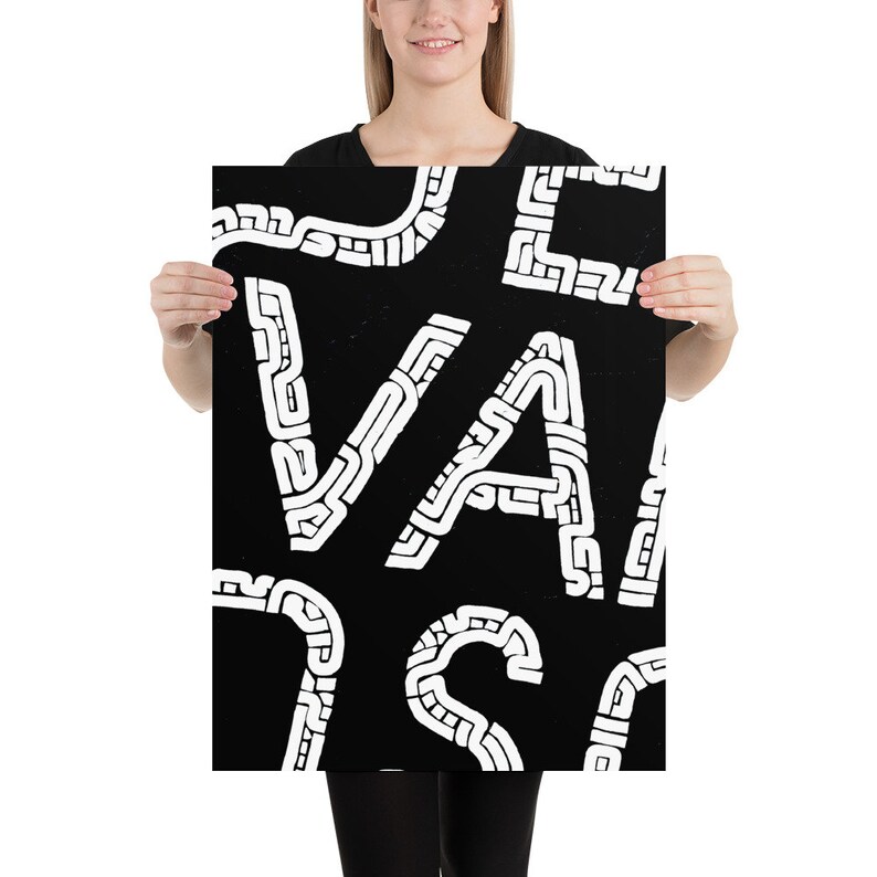 East Van Cross Squiggle Painting POSTER PRINT