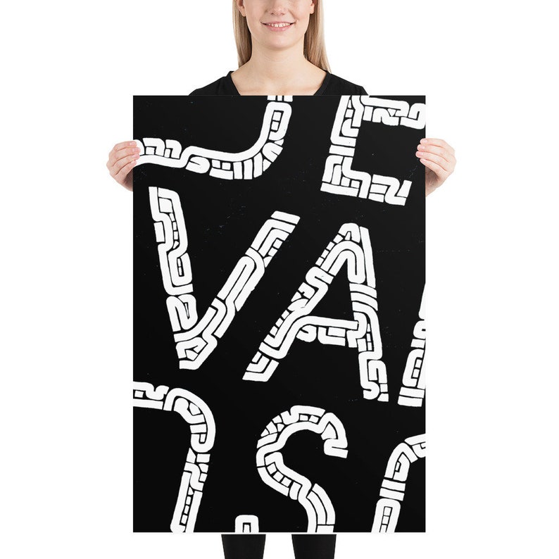 East Van Cross Squiggle Painting POSTER PRINT