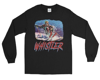 Whistler shirt, Canada shirt, vintage shirt, Skiing whistler, whistler blackcomb, Whistler gift, Men’s Long Sleeve Shirt