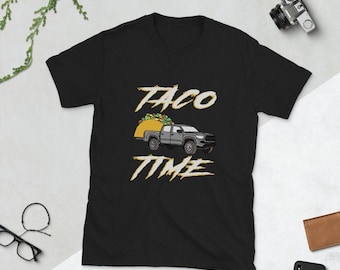 Taco Time T-Shirt, Funny Taco Graphic Tee, Taco Truck Shirt, Mexican Food Lover's Tee, Unique Graphic T-Shirt, Novelty Taco Design