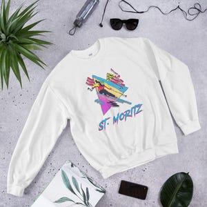 St. Moritz Sweatshirt, Skiing Shirt, Retro Ski St. Moritz, Skier Gift, Vintage Shirt, Ski St. Moritz, St. Moritz Gift, Unisex Sweatshirt