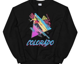 Skiing Sweatshirt, Retro Ski Colorado, Skier Gift, Vintage Shirt, Ski Vail Breckenridge Crewneck