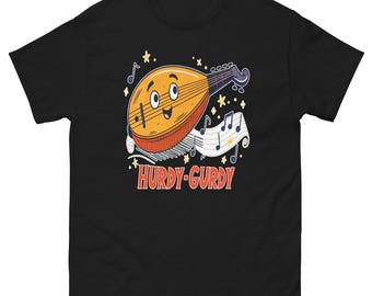 Hurdy Gurdy T-Shirt  Musical Instrument Illustration  Unique Gift Idea