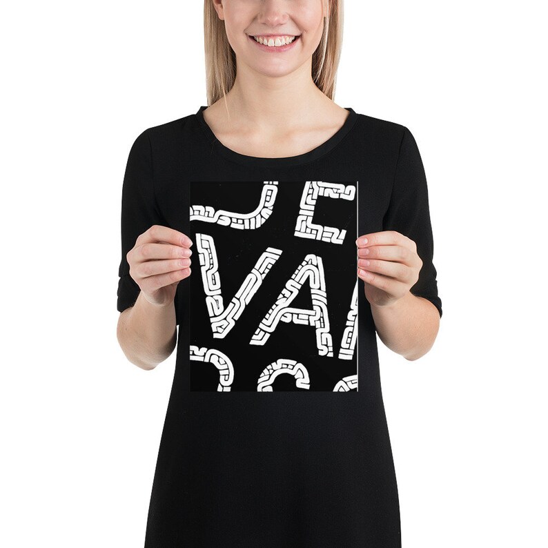 East Van Cross Squiggle Painting POSTER PRINT