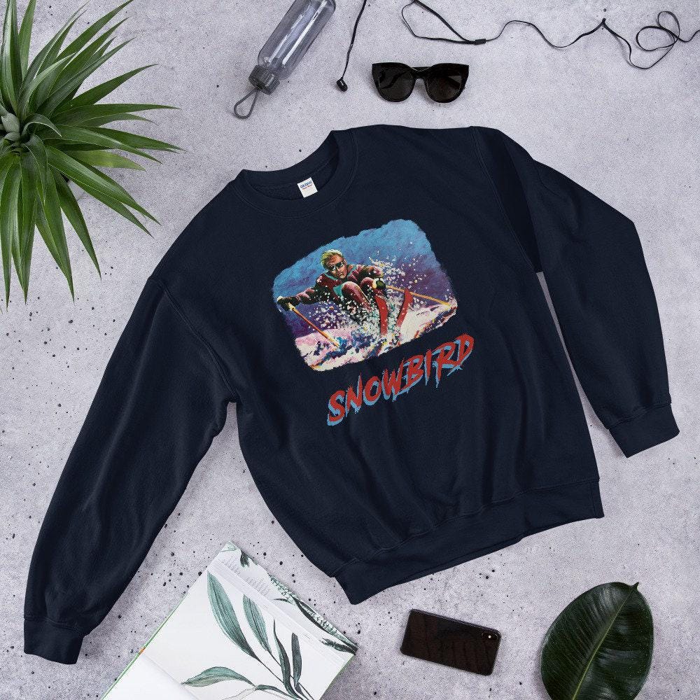 Vintage Snowbird Pullover Sweatshirt, Retro Skiing Graphic Sweater, Winter  Sports Apparel, Cozy and Stylish Winter Sweatshirt