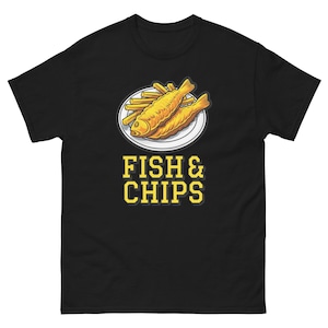 Fish and Chips Lover Food Image Cartoon grappig T-shirt-shirt