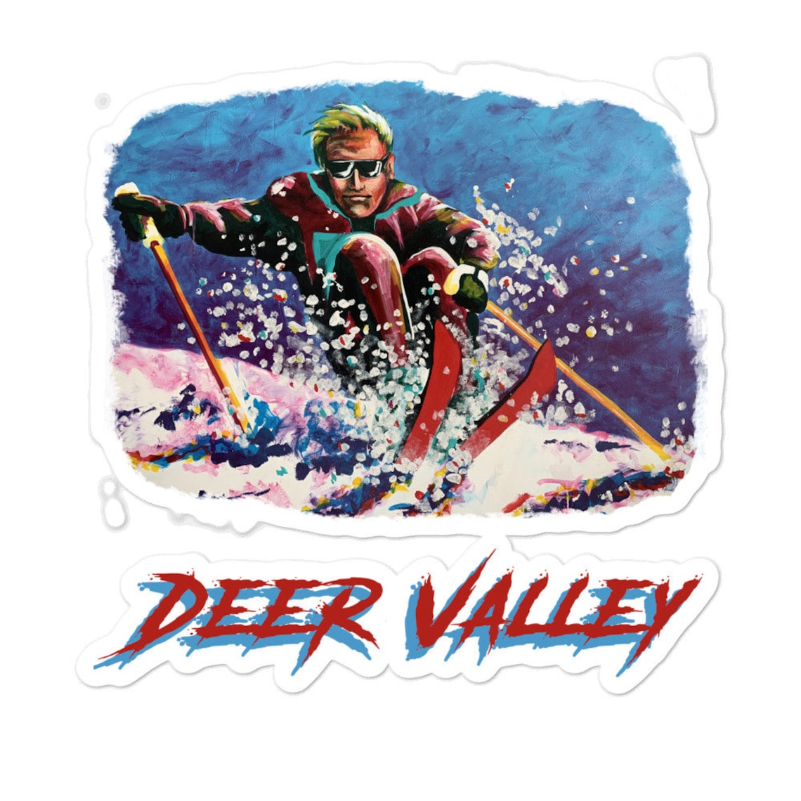 Deer Valley, Skiing Sticker, Skiing Decal, Skiing Gift, Ski Sticker ...