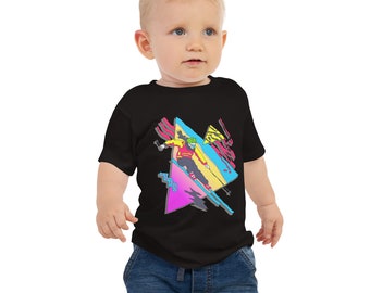 Chemise de ski pour bébé, t-shirt de ski, chemise de ski, cadeau de ski, chemise rétro, chemise vintage, chemise de ski, t-shirt à manches courtes en jersey pour bébé