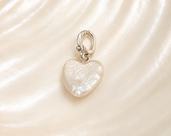 Colgante de corazón con perla de agua dulce, cierre de plata de ley 925, colgante barroco, regalo de piedra natal de junio