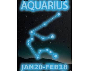 Aquarius Constellation Rolled Poster | Zodiac Wall Art,