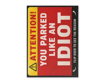 You Parked Like an Idiot Holiday Cards | Humorous Two-Sided Cards