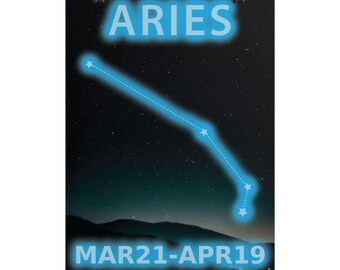 Aries Constellation Rolled Poster | Zodiac Wall Art,