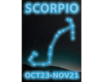 Scorpio Constellation Rolled Poster | Zodiac Wall Art,