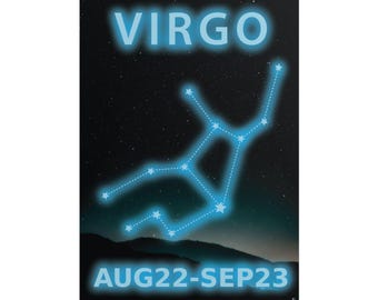 Virgo Constellation Rolled Poster | Zodiac Wall Art,