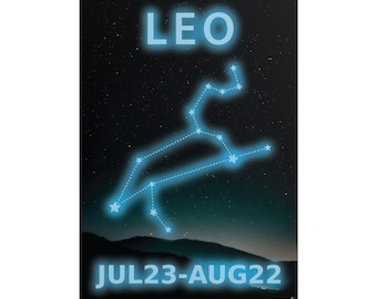 Leo Constellation Rolled Poster | Zodiac Wall Art,