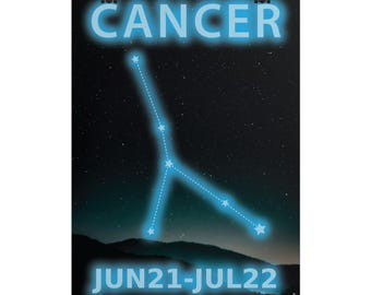 Cancer Constellation Poster Rolled Posters | Zodiac Wall Art,