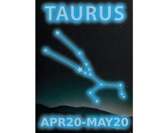 Taurus Constellation Rolled Poster | Zodiac Wall Art,