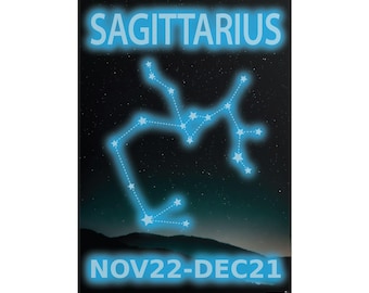 Sagittarius Constellation Rolled Poster | Zodiac Wall Art,