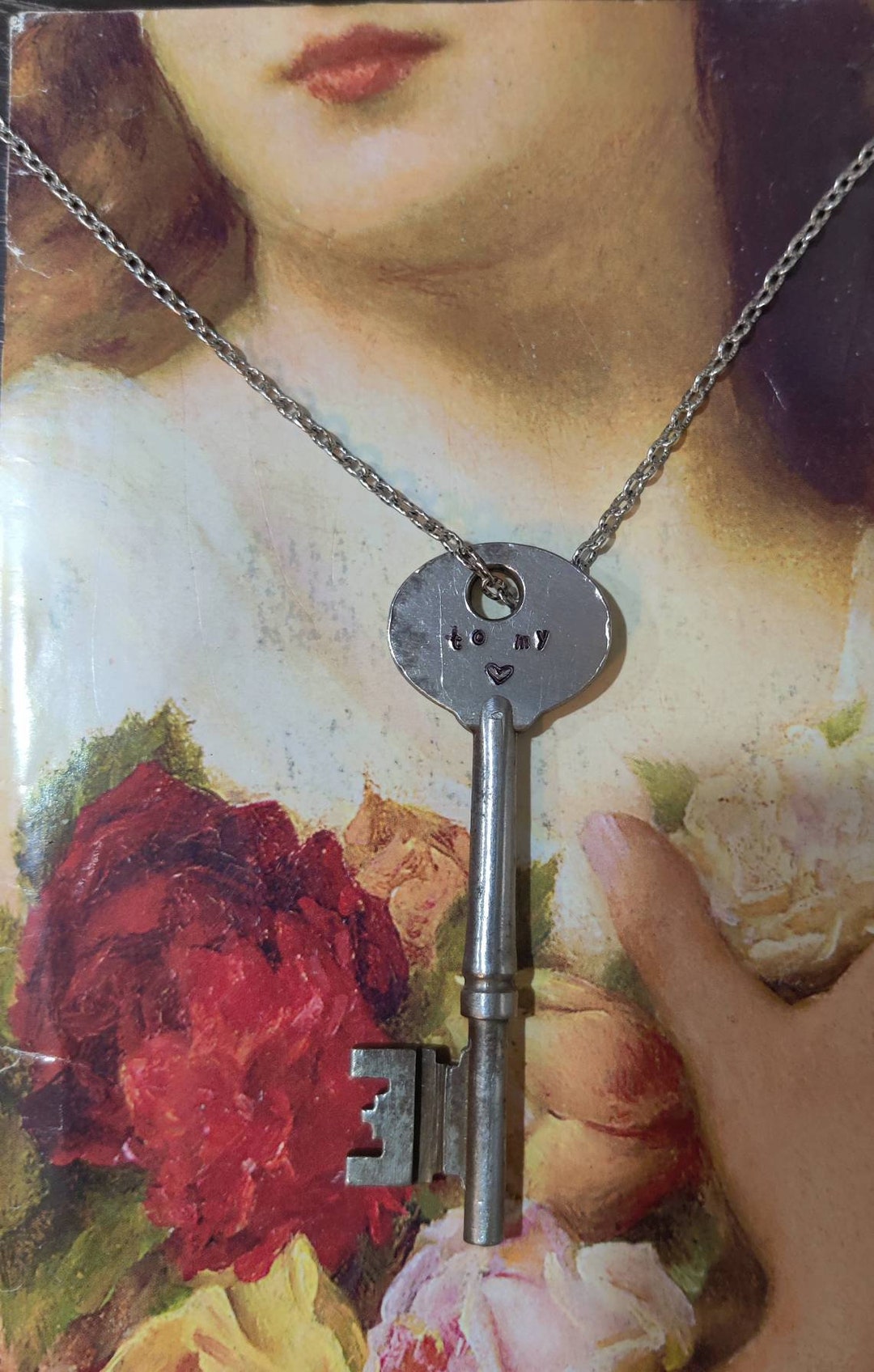 CUSTOM Vintage Giving Key Engraved Stamped Skeleton Key Etsy