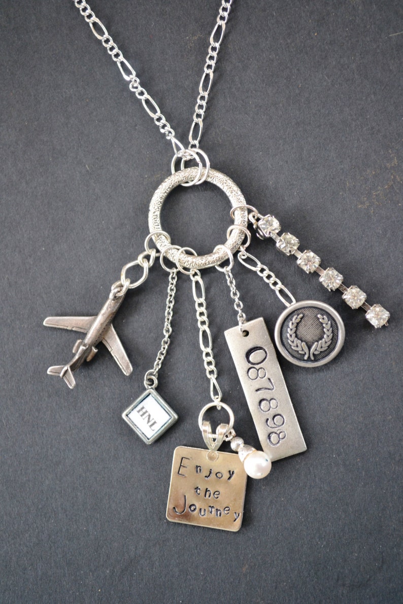 Retirement and Travel Charm Necklace Enjoy the Journey Hand Etsy