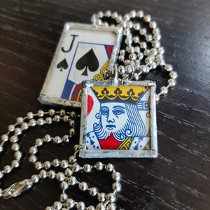 Playing Card Charms, Soldered Card Charm, Poker Card Charm, Good Luck Charm Playing Cards, Card Lover Gift, Card Tournament Winner Gift