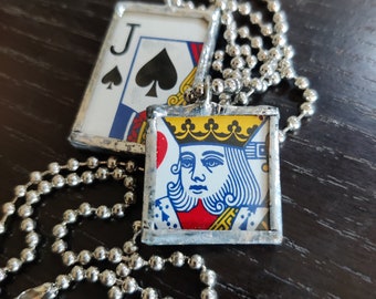 Playing Card Charms, Soldered Card Charm, Poker Card Charm, Good Luck Charm Playing Cards, Card Lover Gift, Card Tournament Winner Gift