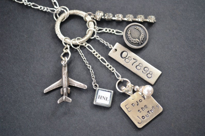 Retirement and Travel Charm Necklace Enjoy the Journey Hand Etsy