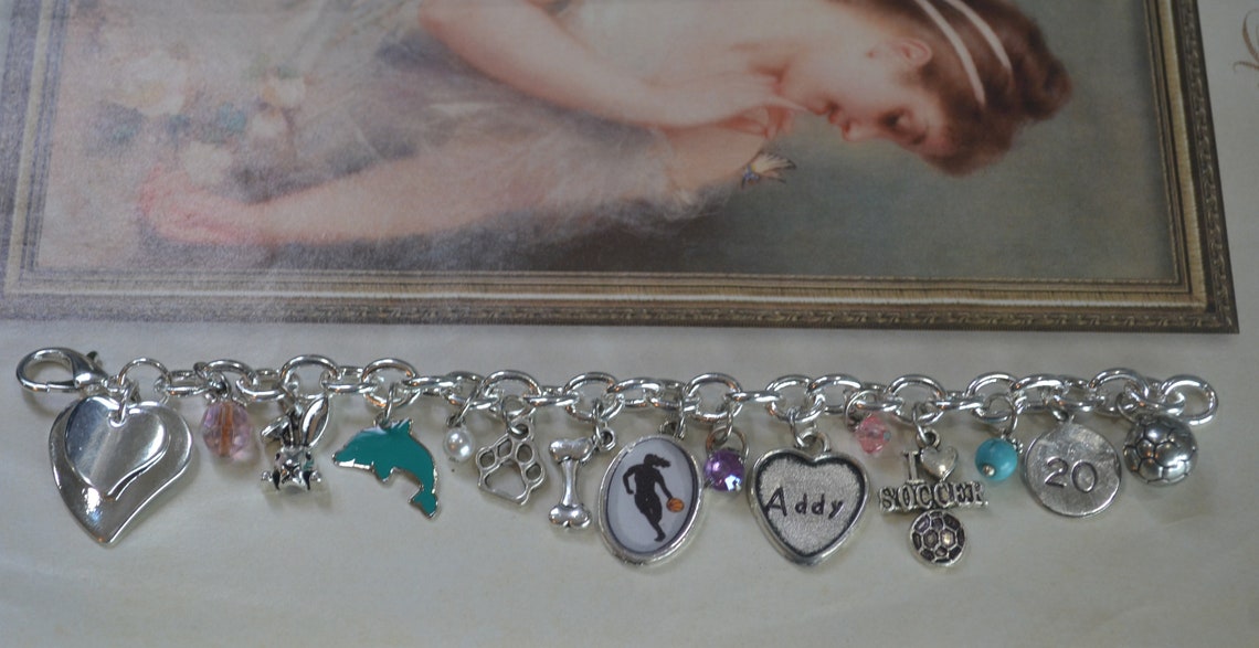 CHILD'S BRACELET Child's Charm Bracelet Custom Name Etsy